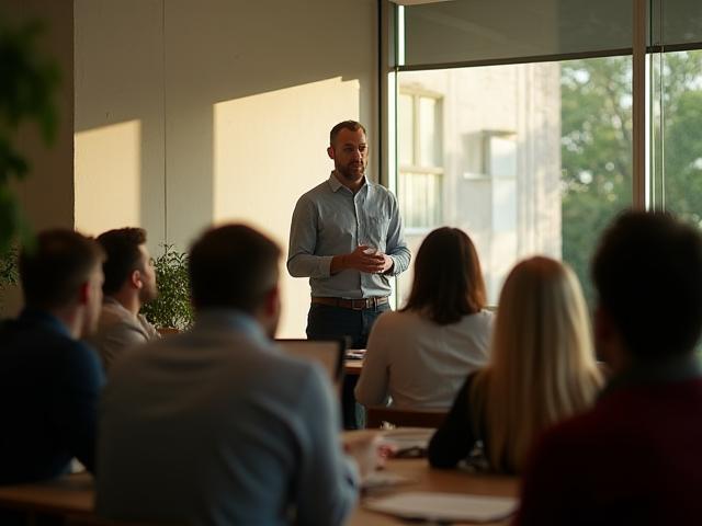 Adviseur geeft presentatie over duurzame energie aan cliënt