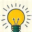 Icon innovatie met lichtbol en technologische lijnen